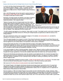 Rashaun Allen Becomes the First Fulbright Scholar from the Creative Writing MFA Program